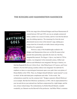 Of the Nine Stage Shows Richard Rodgers and Oscar Hammerstein II Created Between 1943 and 1959, One Was an Outright Commercial F
