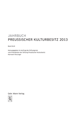 Jahrbuch Preussischer Kulturbesitz 2013