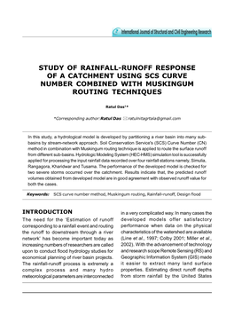 Study of Rainfall-Runoff Response of a Catchment Using Scs Curve Number Combined with Muskingum Routing Techniques