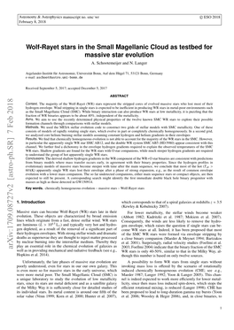 Wolf-Rayet Stars in the Small Magellanic Cloud As Testbed for Massive Star Evolution A