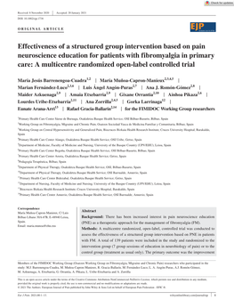 Effectiveness of a Structured Group Intervention Based On