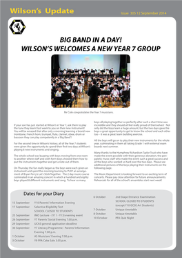 Big Band in a Day! Wilson's Welcomes a New Year 7 Group