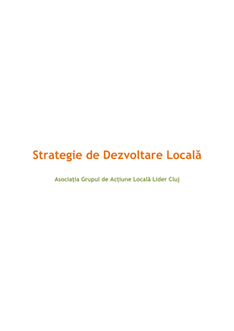 Strategia De Dezvoltare Locală
