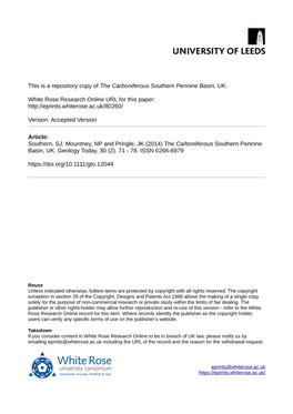 The Carboniferous Southern Pennine Basin, UK.Pdf