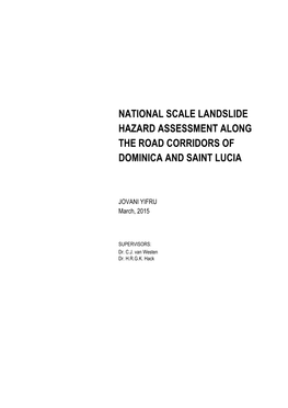 National Scale Landslide Hazard Assessment Along the Road Corridors of Dominica and Saint Lucia