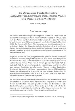 Abhandlungen Aus Dem Westfälischen Museum Für Naturkunde, Band 83 (2016): 67 - 88