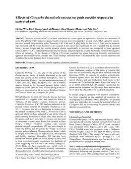 Effects of Cistanche Deserticola Extract on Penis Erectile Response in Castrated Rats