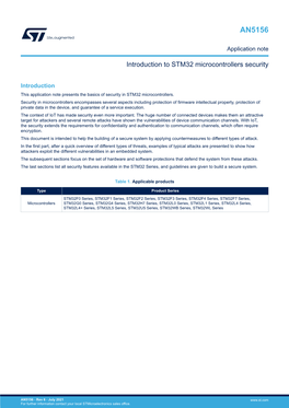 Introduction to STM32 Microcontrollers Security