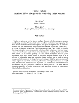 Horizon Effect of Options in Predicting Index Returns