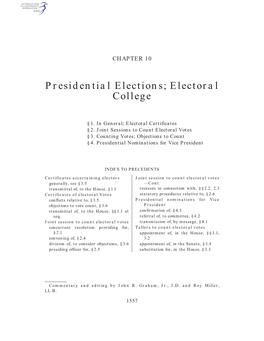 Presidential Elections; Electoral College
