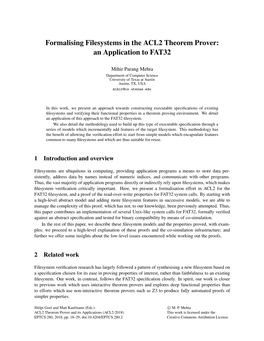 Formalising Filesystems in the ACL2 Theorem Prover: an Application to FAT32