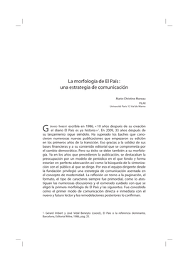 La Morfología De El País : Una Estrategia De Comunicación