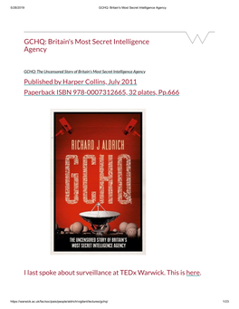 GCHQ: Britain's Most Secret Intelligence Agency