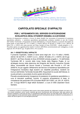 Capitolato Speciale D'appalto