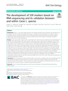 The Development of SSR Markers Based on RNA-Sequencing and Its Validation Between and Within Carex L