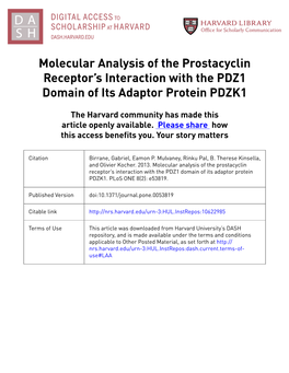 Molecular Analysis of the Prostacyclin Receptor's Interaction with The