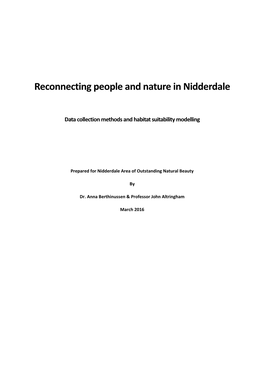 Reconnecting People and Nature in Nidderdale