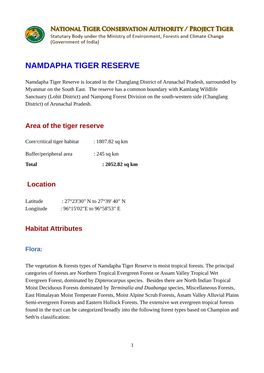 Namdapha Tiger Reserve