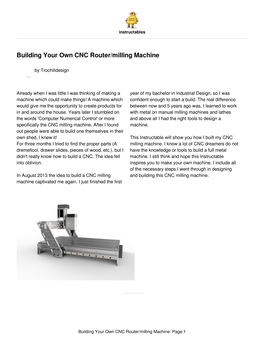 Building Your Own CNC Router/Milling Machine