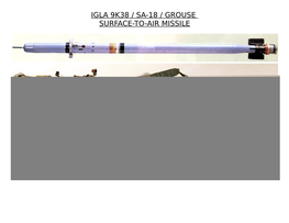 IGLA 9K38 / SA-18 / GROUSE SURFACE-TO-AIR MISSILE What Is It