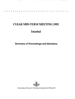 Cgiar Mid-Term Meeting 1992