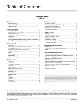 Table of Contents