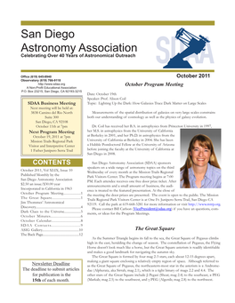 San Diego Astronomy Association Celebrating Over 40 Years of Astronomical Outreach