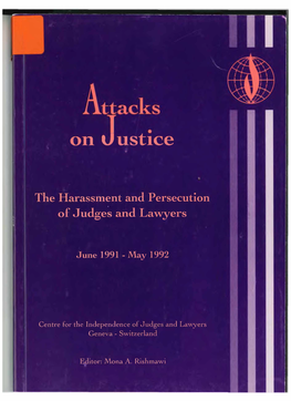 On Uustice the Harassment and Persecution of Judges and Lawyers