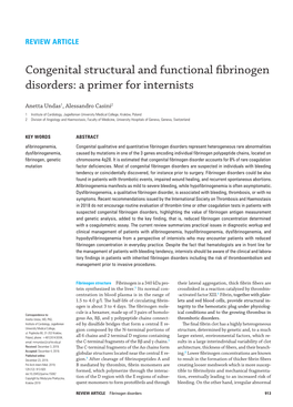 Congenital Structural and Functional Fibrinogen Disorders: a Primer for Internists