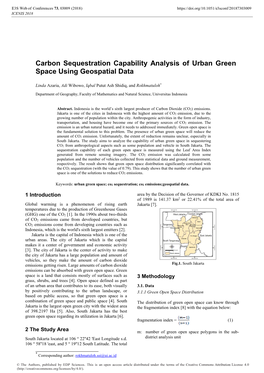 Carbon Sequestration Capability Analysis of Urban Green Space Using Geospatial Data