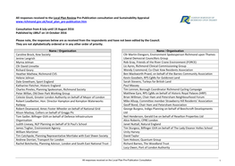 Responses Received on the Pre-Publication Local Plan