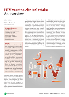 HIV Vaccine Clinical Trials: an Overview