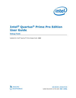 Intel® Quartus® Prime Pro Edition User Guide Debug Tools