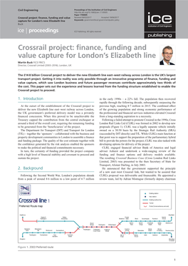 Finance, Funding and Value Capture for London's Elizabeth Line