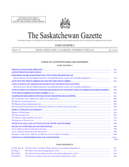 Gazette Part I, April 27, 2018