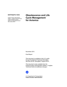 OBSOLESCENCE and LIFE CYCLE MANAGEMENT for AVIONICS November 2015 6