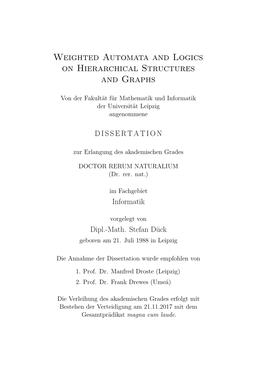 Weighted Automata and Logics on Hierarchical Structures and Graphs