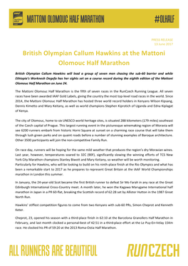 British Olympian Callum Hawkins at the Mattoni Olomouc Half Marathon