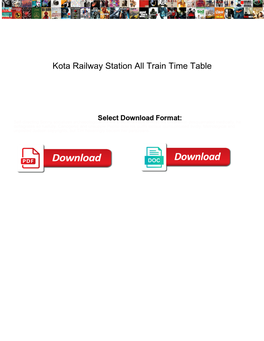 Kota Railway Station All Train Time Table