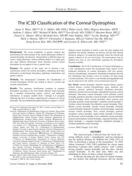 The IC3D Classification of the Corneal Dystrophies