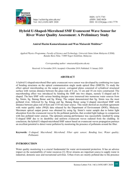 Hybrid U-Shaped-Microbend SMF Evanescent Wave Sensor for River Water Quality Assessment: a Preliminary Study