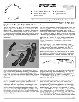 September 2006 Spyderco Wayne Goddard Knives by Ibdennis