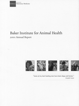 Baker Institute for Animal Health 2001 Annual Report