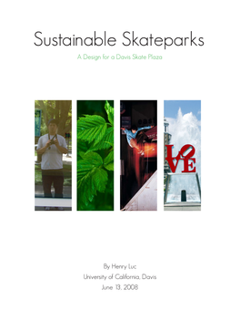Sustainable Skateparks a Design for a Davis Skate Plaza