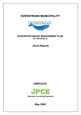 INTEGRATED WASTE MANAGEMENT PLAN (5Th Generation)