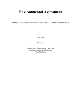 Draft Turkey Hunt Environmental Assessment