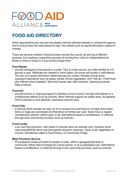 Food Aid Alliance West Northants V3