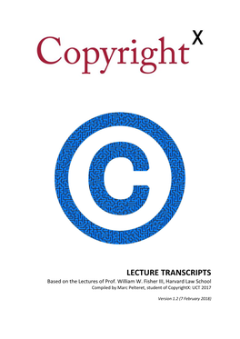 Copyrightx: Lecture Transcripts Ii