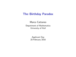 The Birthday Paradox