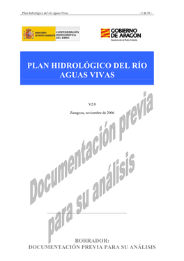 Plan Hidrológico Del Río Aguas Vivas - 1 De 81